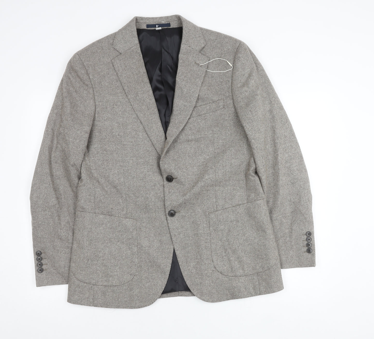 Marks and Spencer Men’s Grey Wool Blend Tweed Blazer Jacket 40” L