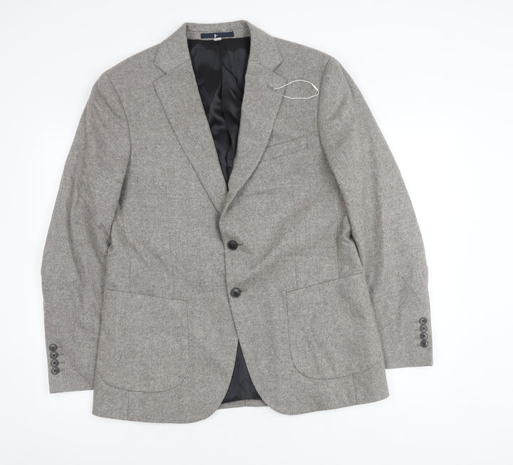 Marks and Spencer Men’s Grey Wool Blend Tweed Blazer Jacket 40” L