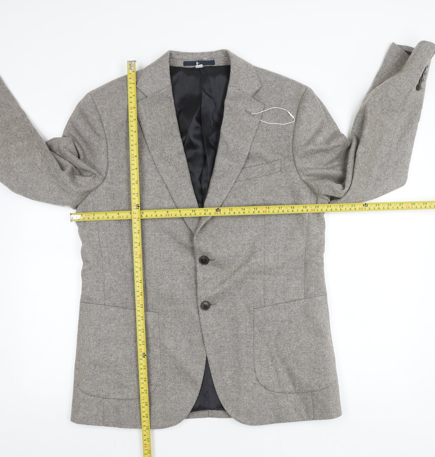 Marks and Spencer Men’s Grey Wool Blend Tweed Blazer Jacket 40” L