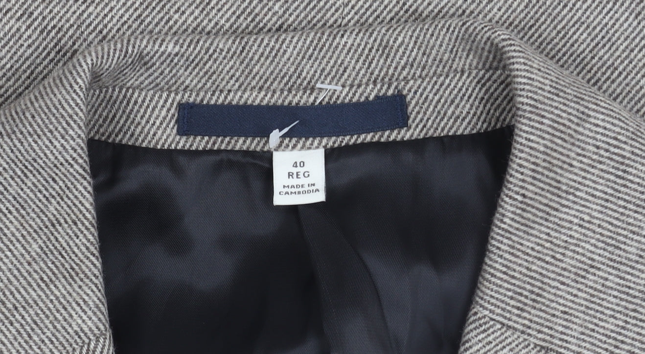 Marks and Spencer Men’s Grey Wool Blend Tweed Blazer Jacket 40” L