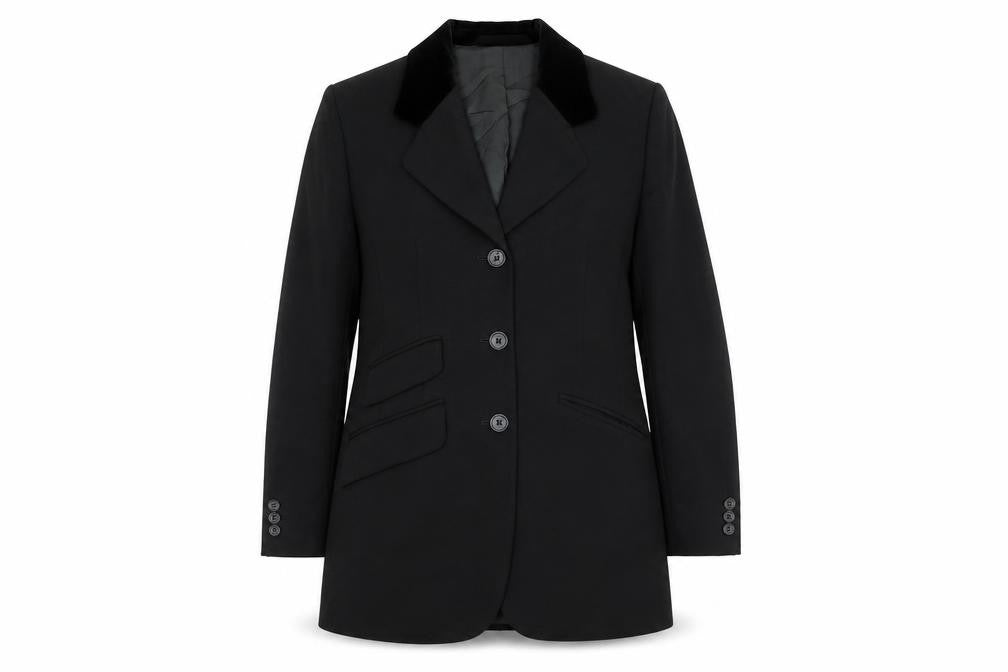 Front view of Marks & Spencer Women's Black Wool Blazer Jacket UK 8