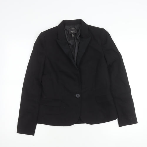 Mango Womens Black Slim Fit Suit Jacket Blazer Size UK 6