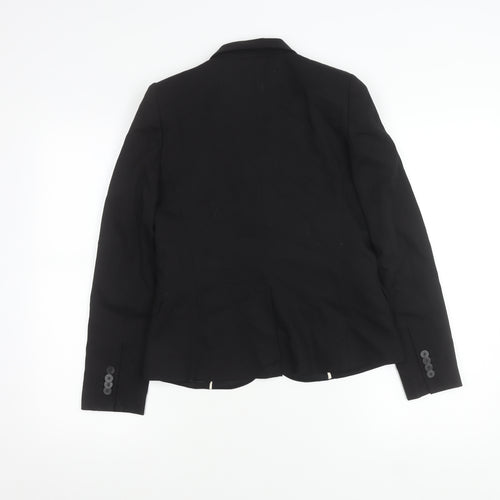 Mango Womens Black Slim Fit Suit Jacket Blazer Size UK 6