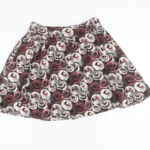 H&M Divided Women’s Multicoloured Floral A-Line Skirt Size 10