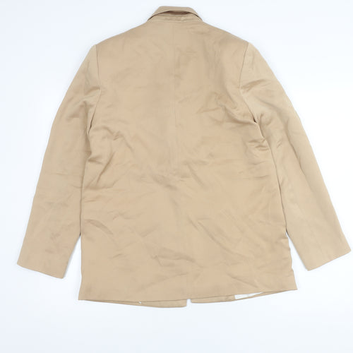 Zara Womens Beige Blazer Jacket Size S Regular Fit One Button