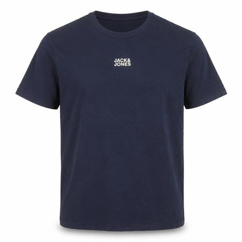 Jack & Jones Men’s Blue Cotton Crew Neck Logo T-Shirt Size M