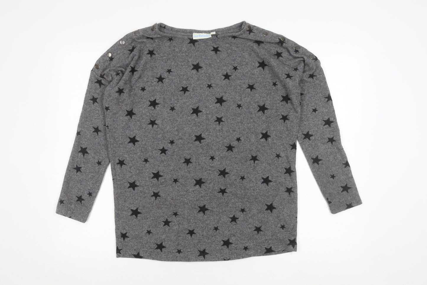 JoJo Maman Bébé Women’s Grey Star Print Pullover Jumper Size S