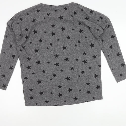 JoJo Maman Bébé Women’s Grey Star Print Pullover Jumper Size S