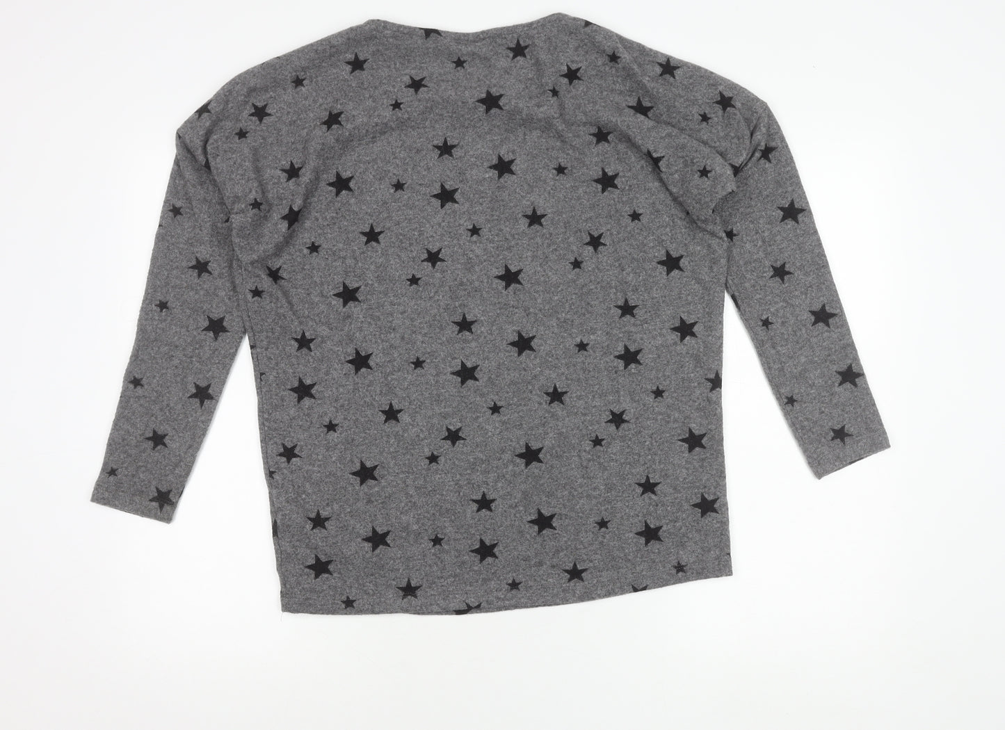 JoJo Maman Bébé Women’s Grey Star Print Pullover Jumper Size S