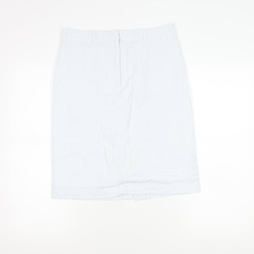 Emreco Womens White Size 12 Pencil Skirt Knee Length Cotton