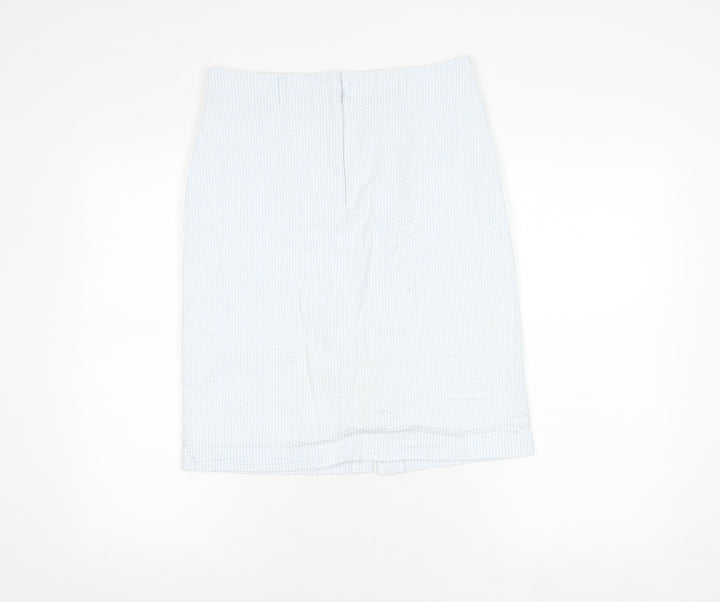 Emreco Womens White Size 12 Pencil Skirt Knee Length Cotton