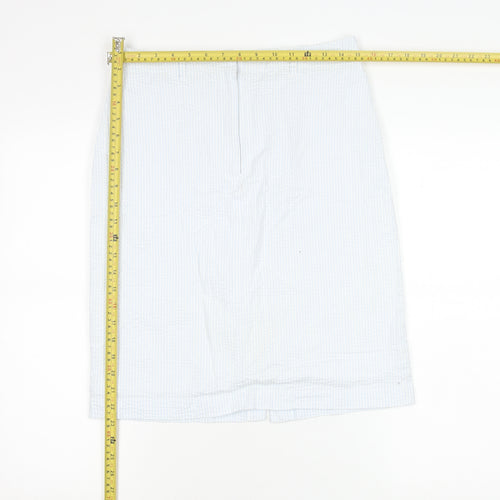 Emreco Womens White Size 12 Pencil Skirt Knee Length Cotton