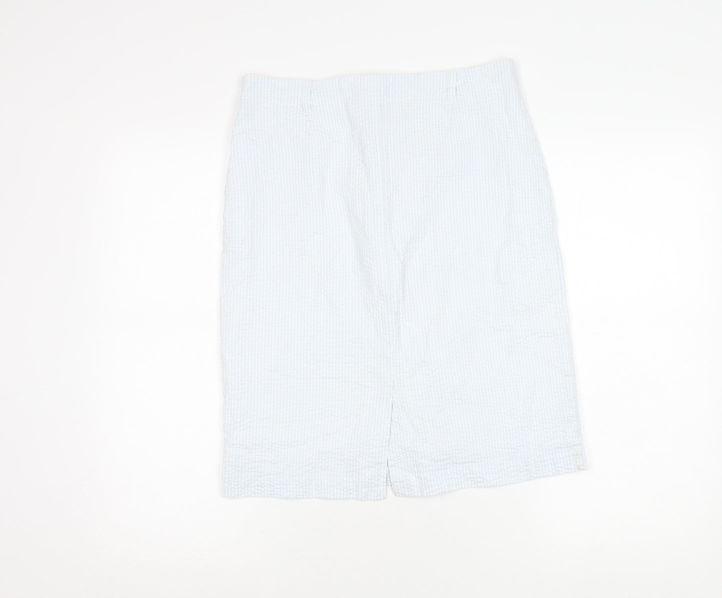 Emreco Womens White Size 12 Pencil Skirt Knee Length Cotton