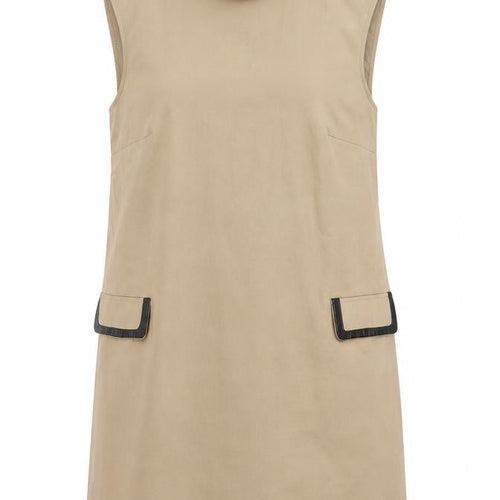Mango Womens Beige Shift Dress Size 12 Sleeveless Workwear