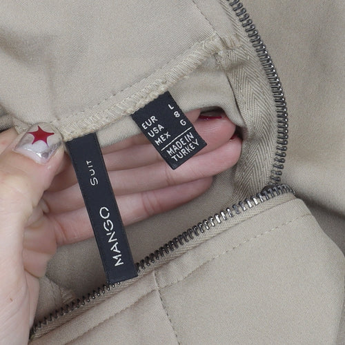 Mango Womens Beige Shift Dress Size 12 Sleeveless Workwear