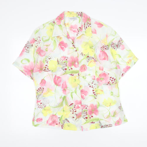 Basler Womens Multicoloured Floral Button-Up Blouse Size 14