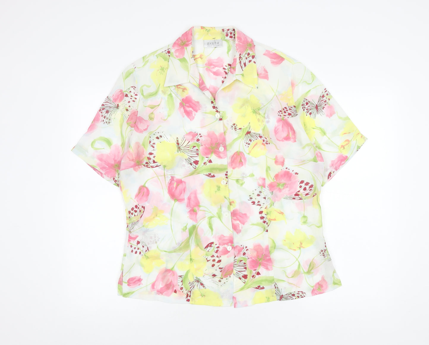 Basler Womens Multicoloured Floral Button-Up Blouse Size 14
