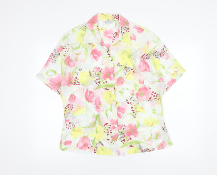 Basler Womens Multicoloured Floral Button-Up Blouse Size 14