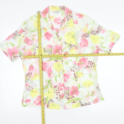 Basler Womens Multicoloured Floral Button-Up Blouse Size 14