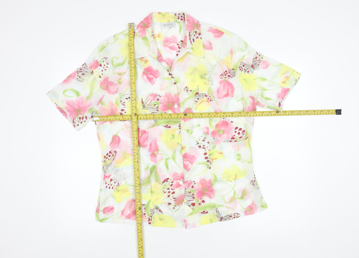 Basler Womens Multicoloured Floral Button-Up Blouse Size 14