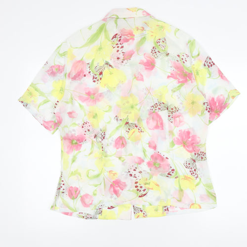 Basler Womens Multicoloured Floral Button-Up Blouse Size 14
