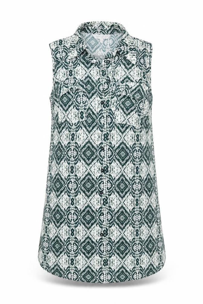 Apricot Women's Green Geometric Shift Dress Size 8 Sleeveless