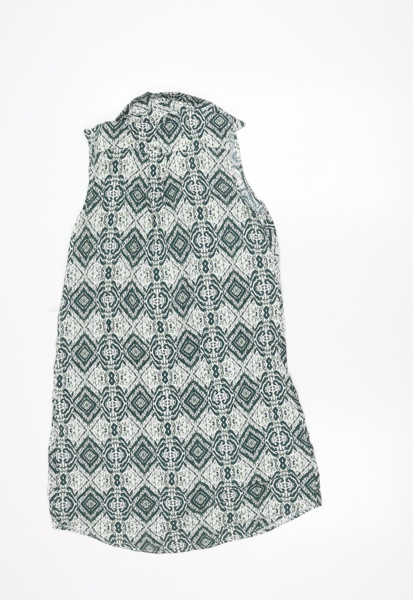 Apricot Women's Green Geometric Shift Dress Size 8 Sleeveless