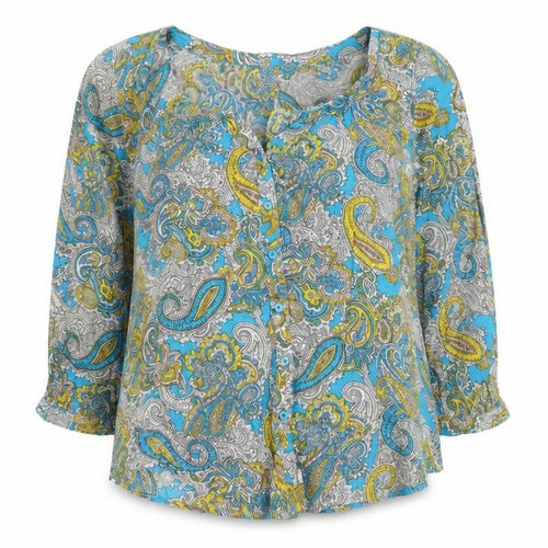 H&M Women’s Multicoloured Paisley Cotton Tunic Blouse Size 8