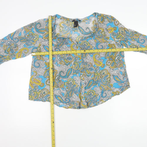 H&M Women’s Multicoloured Paisley Cotton Tunic Blouse Size 8