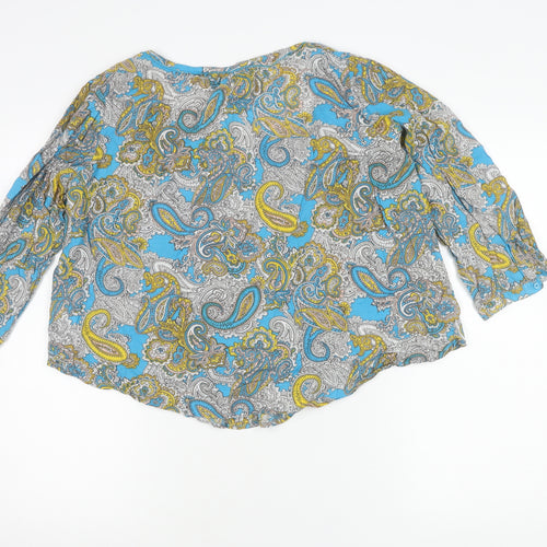 H&M Women’s Multicoloured Paisley Cotton Tunic Blouse Size 8