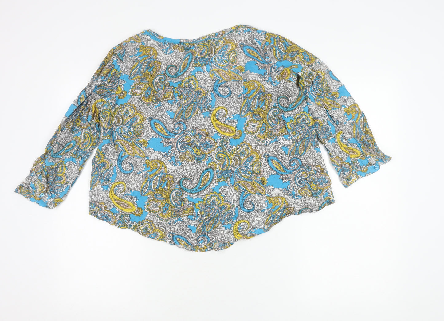 H&M Women’s Multicoloured Paisley Cotton Tunic Blouse Size 8
