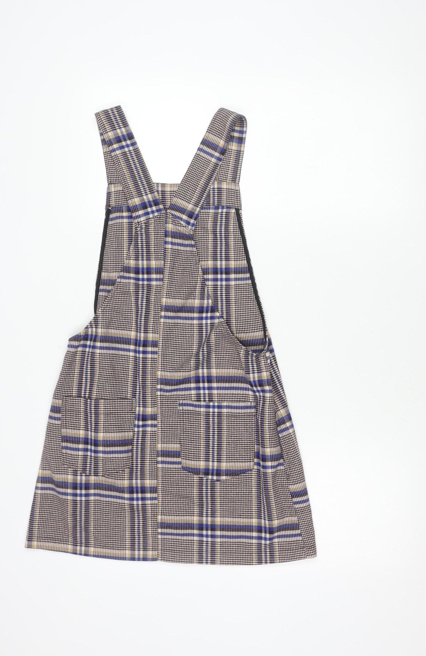 Bershka Women’s Multicoloured XS Plaid Pinafore Dress