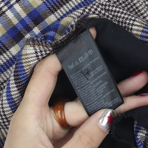 Bershka Women’s Multicoloured XS Plaid Pinafore Dress