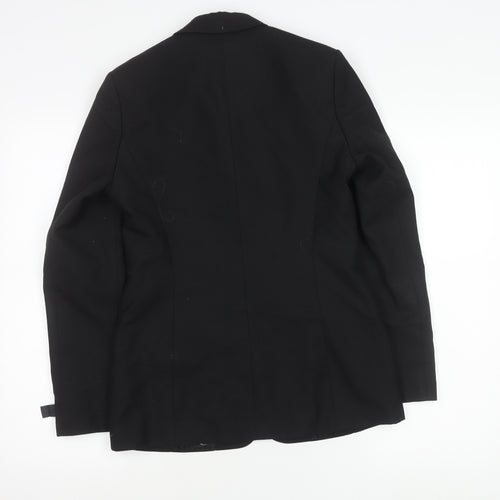 Clubclass Womens Black Wool Blend Suit Jacket UK 6 Workwear Blazer