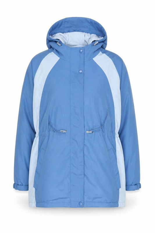 Front view of Bonmarché Women’s Blue Hooded Parka Jacket, size L, Polyester Winter Coat