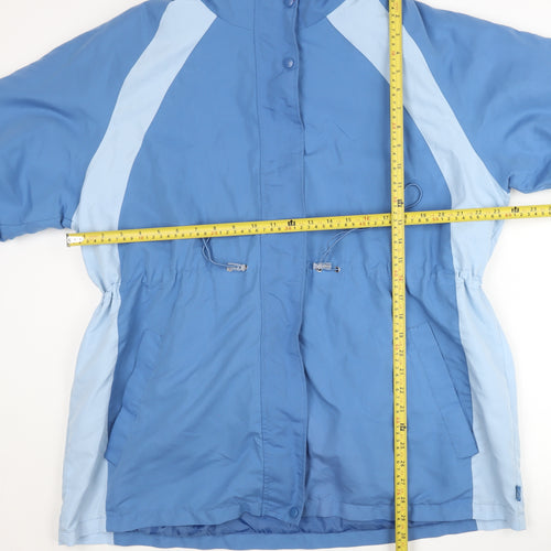 Bm Women’s Blue Hooded Parka Jacket Size L Polyester Winter Coat