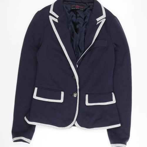 New Look Womens Blue Slim Fit Blazer Jacket UK 10 Workwear