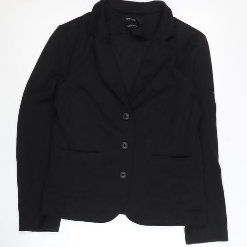 Opus Womens Black Blazer Jacket Size 12 Regular Fit Workwear