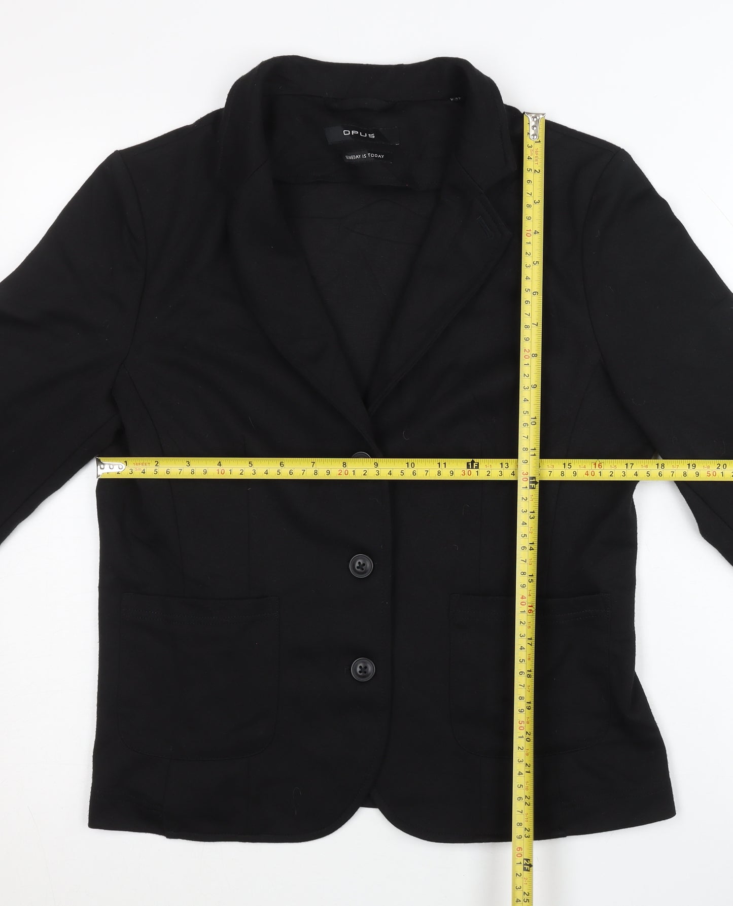 Opus Womens Black Blazer Jacket Size 12 Regular Fit Workwear