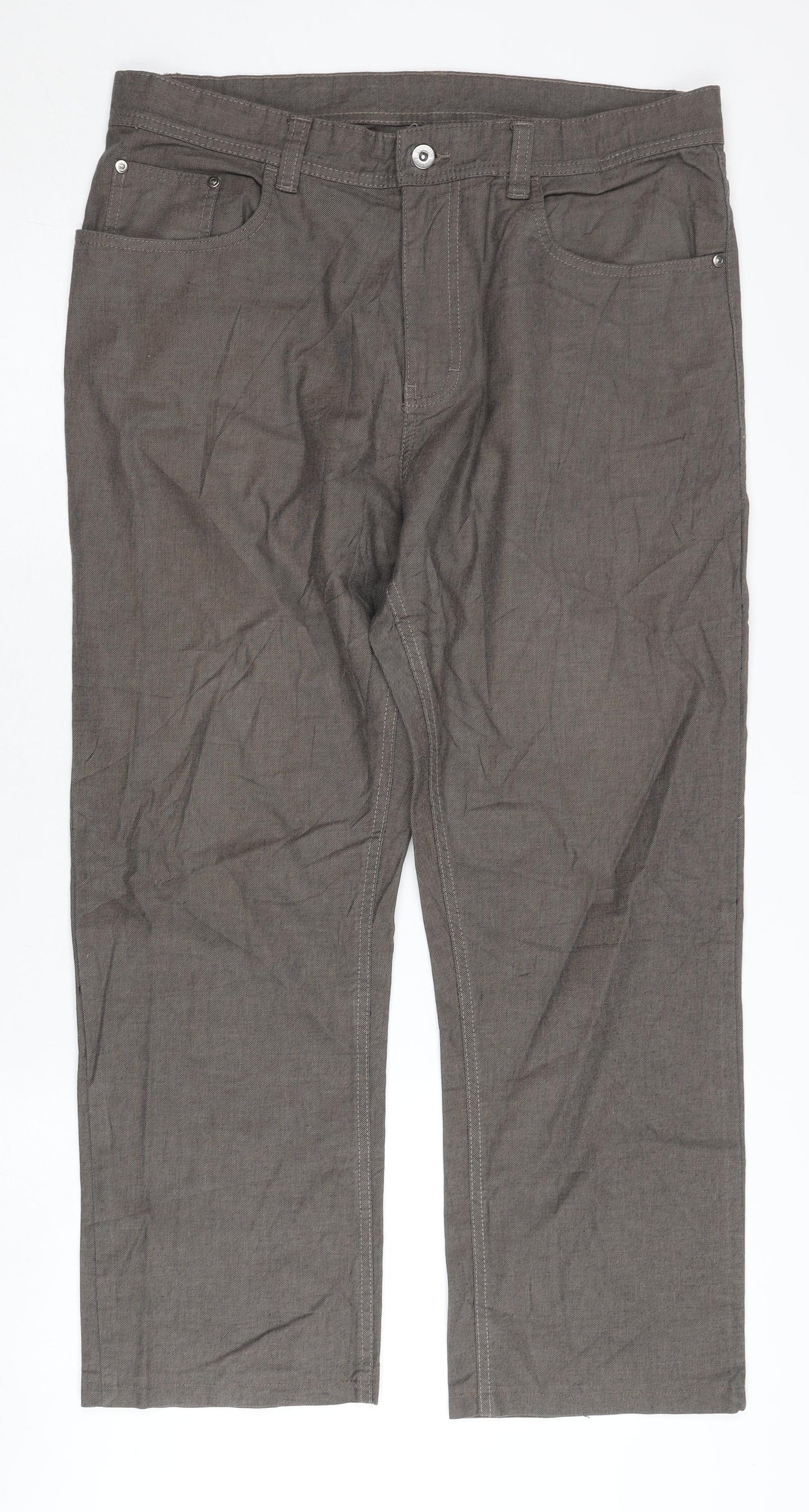 Cotton Traders Women Brown Chino Trousers Size 34 Stretch Comfort