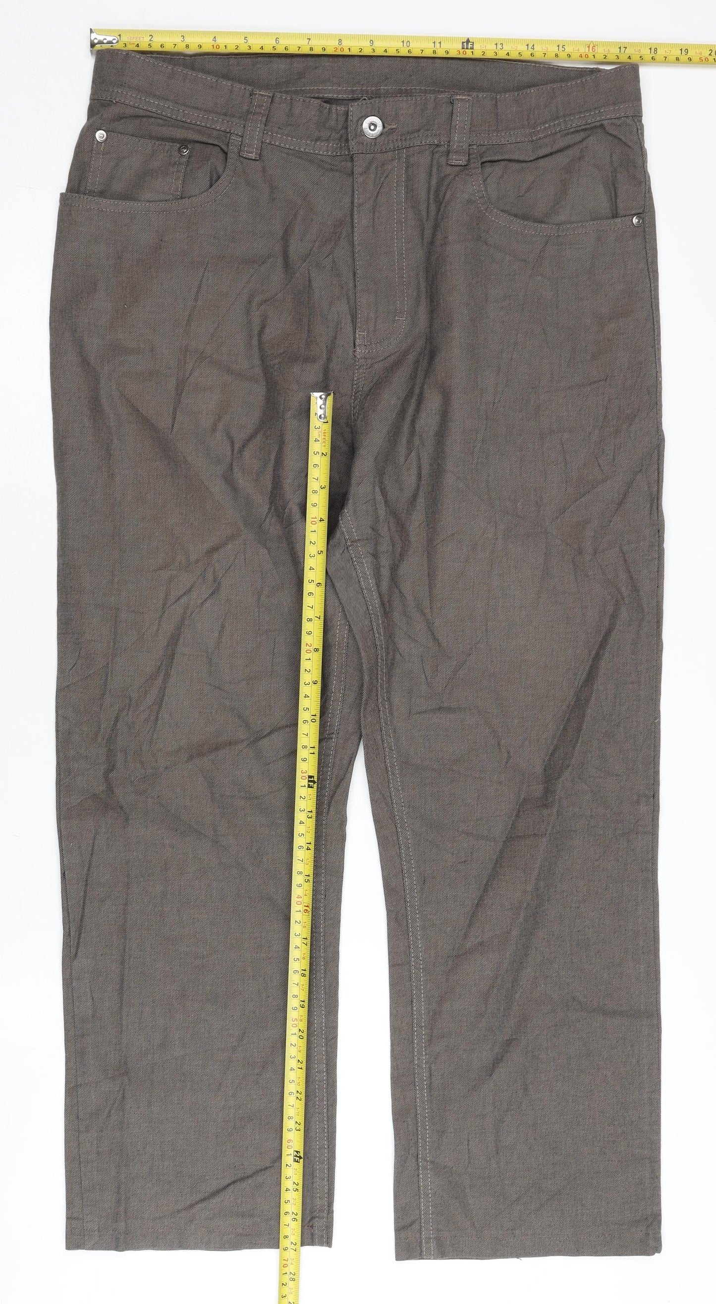 Cotton Traders Women Brown Chino Trousers Size 34 Stretch Comfort