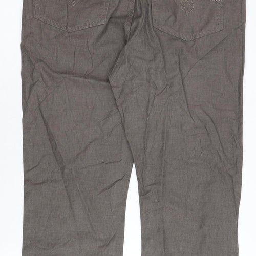 Cotton Traders Women Brown Chino Trousers Size 34 Stretch Comfort