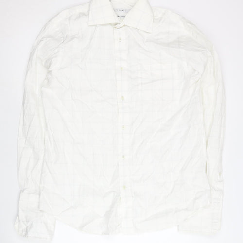Next Men’s White Check 100% Cotton Dress Shirt 15.5in 39cm