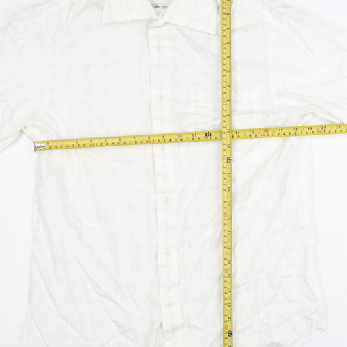 Next Men’s White Check 100% Cotton Dress Shirt 15.5in 39cm