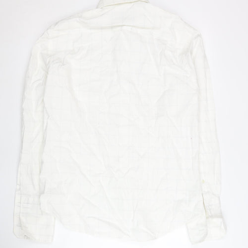 Next Men’s White Check 100% Cotton Dress Shirt 15.5in 39cm