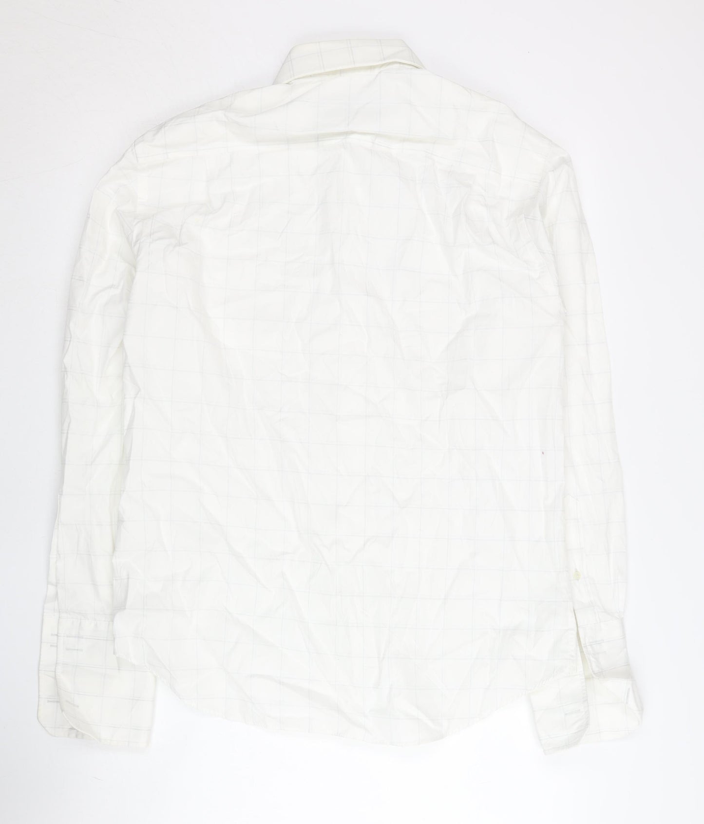 Next Men’s White Check 100% Cotton Dress Shirt 15.5in 39cm