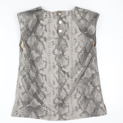 Zara Women’s Grey Animal Print Sleeveless Blouse XS