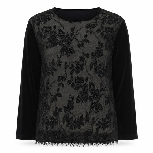 Notations Womens Black Velvet Floral Embroidered Cape L Party Evening