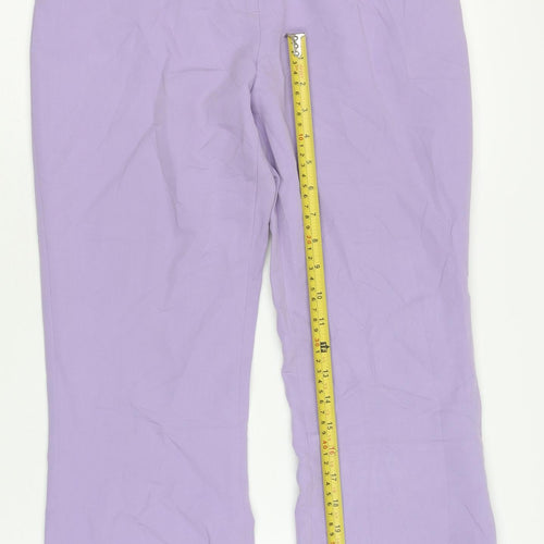 Topshop Womens Purple Size 8 Slim Flared Trousers