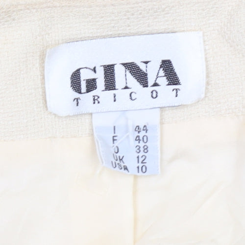 Gina Tricot Women’s Beige Short Sleeve Jacquard Suit Jacket Size 12